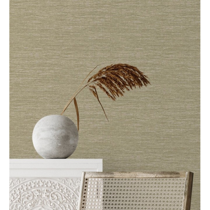 Papel pintado rafia con fibras de sisal color natural - Studs Texture 682100