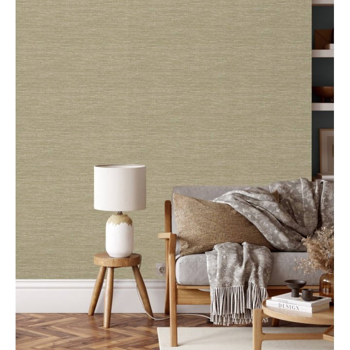 Papel pintado rafia con fibras de sisal color natural - Studs Texture 682100