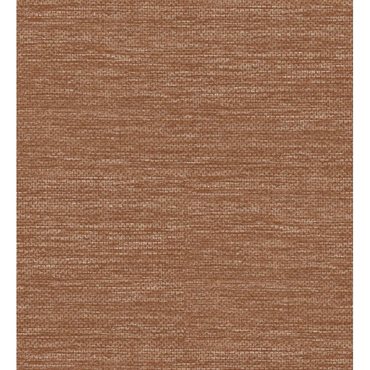 Papel pintado rafia con fibras de sisal teñido en marrón rojizo - Studs Texture 682101