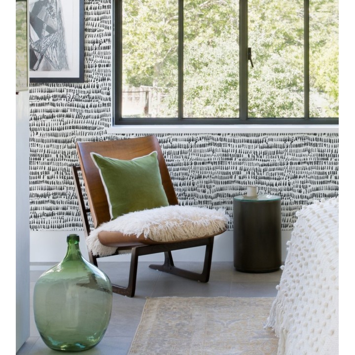 Papel pintado abstracto negro y blanco estilo étnico - Happy April 682104