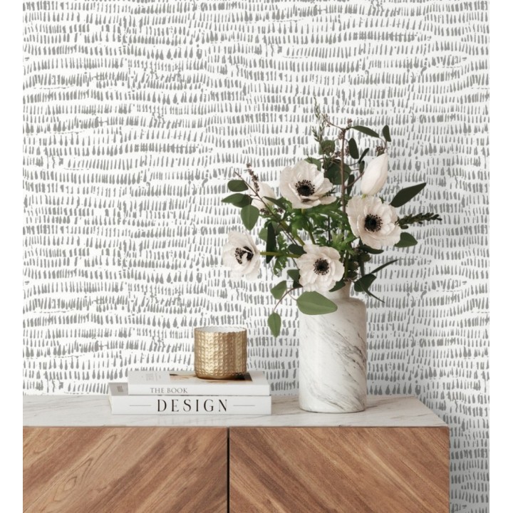 Papel pintado abstracto gris claro intenso estilo étnico - Happy April 682105