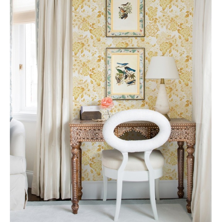 Papel pintado de flores estilo japonés amarillo - Amaral 682108