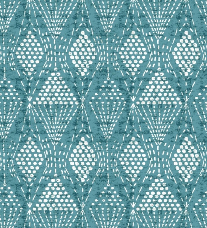 Papel pintado de rombos étnicos color turquesa estilo hindú  - Indian Dreams 682124