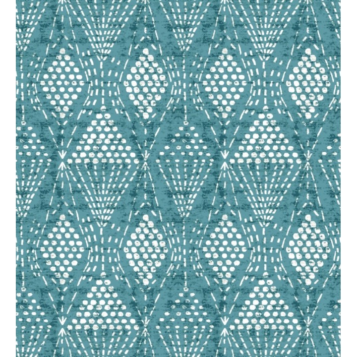 Papel pintado de rombos étnicos color turquesa estilo hindú  - Indian Dreams 682124