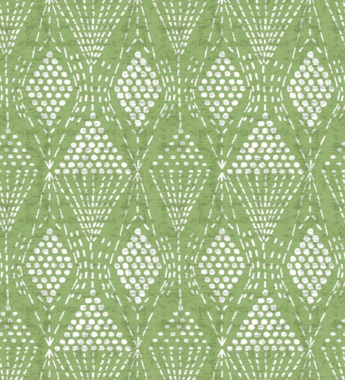 Papel pintado de rombos étnicos color verde estilo hindú - Indian Dreams 682125