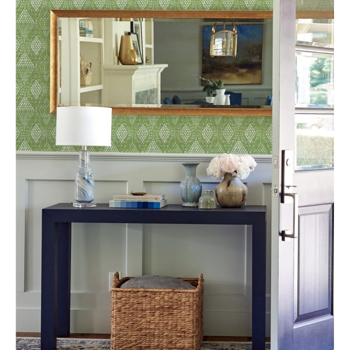 Papel pintado de rombos étnicos color verde estilo hindú - Indian Dreams 682125