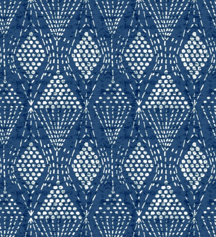 Papel pintado de rombos étnicos color azul estilo hindú - Indian Dreams 682126