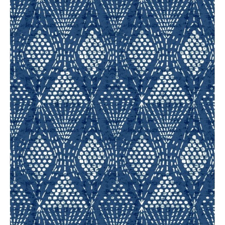 Papel pintado de rombos étnicos color azul estilo hindú - Indian Dreams 682126