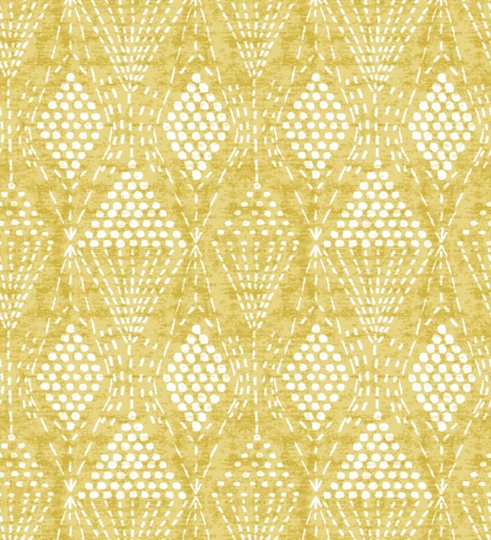 Papel pintado de rombos étnicos color amarillo estilo hindú - Indian Dreams 682127