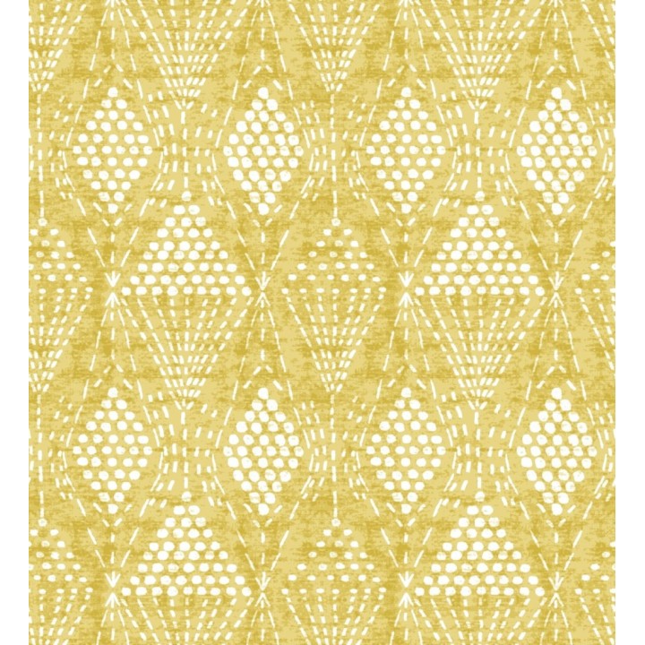 Papel pintado de rombos étnicos color amarillo estilo hindú - Indian Dreams 682127