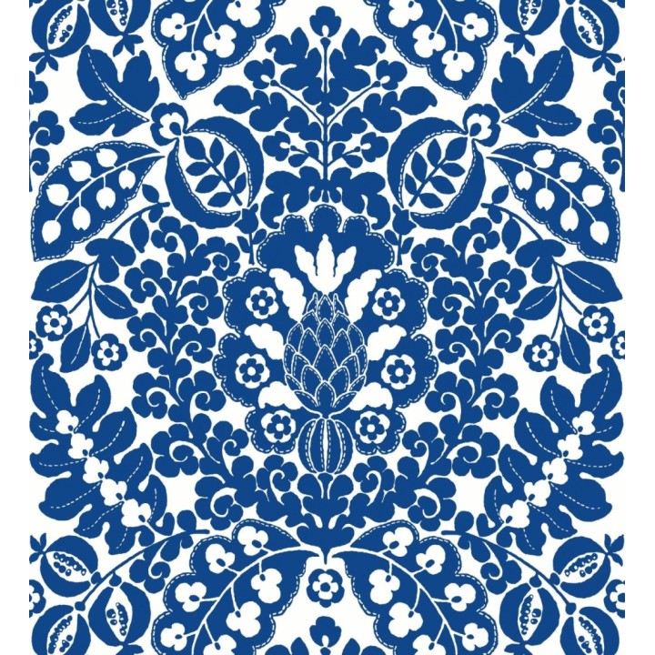 Papel pintado damasco estilo francés color intenso azul - Reiko 682133