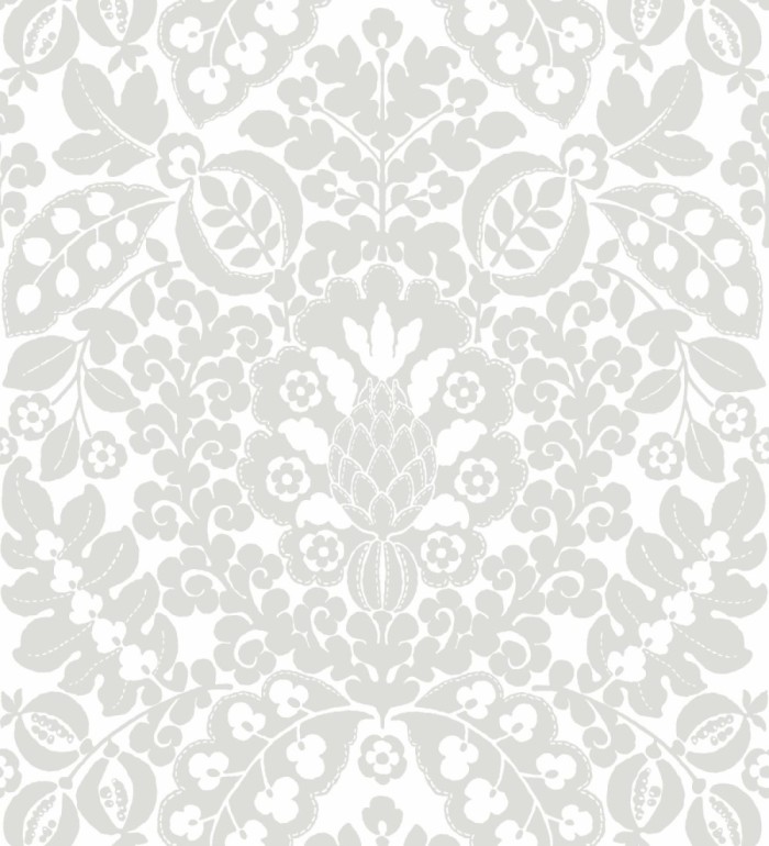 Papel pintado damasco estilo francés color gris cálido - Reiko 682136