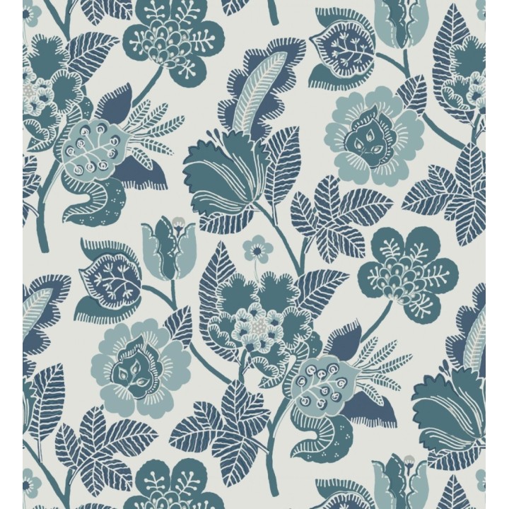 Papel pintado de flores tonos verde agua - Milenka 682141