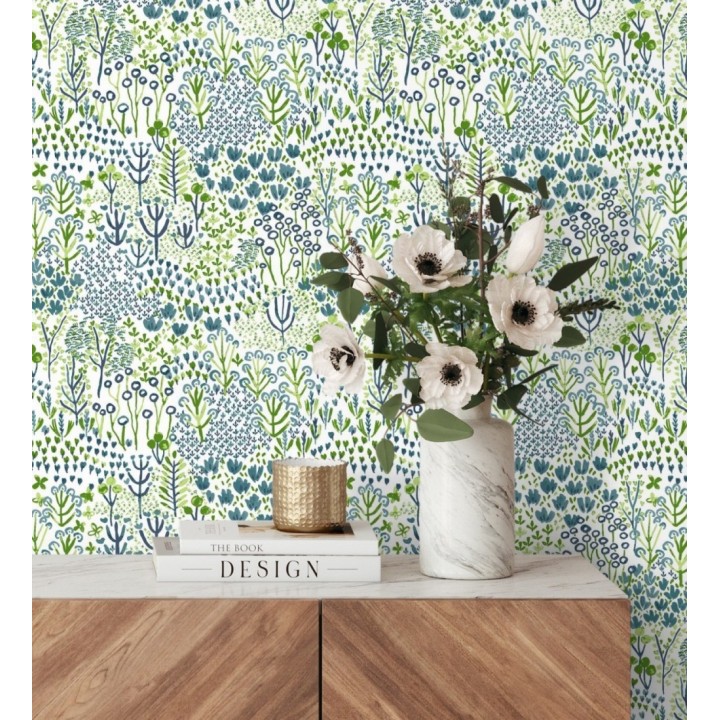 Papel pintado jardín botánico color intenso verde - Amy Garden 682148