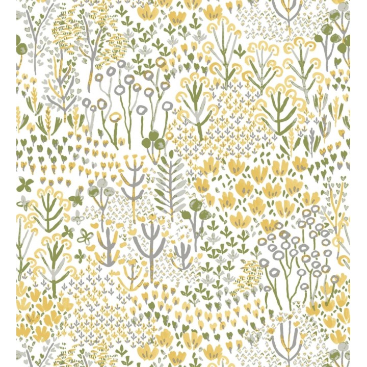 Papel pintado jardín botánico color intenso amarillo - Amy Garden 682149