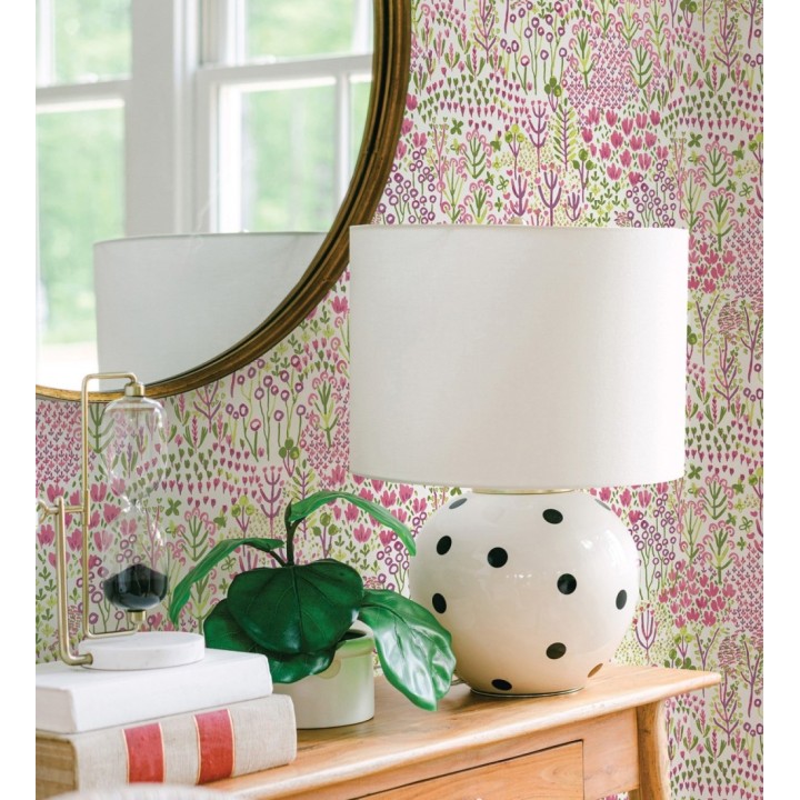 Papel pintado jardín botánico color intenso rosa - Amy Garden 682150