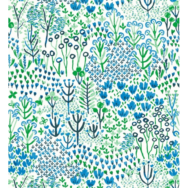 Papel pintado jardín botánico color azul - Amy Garden 682151