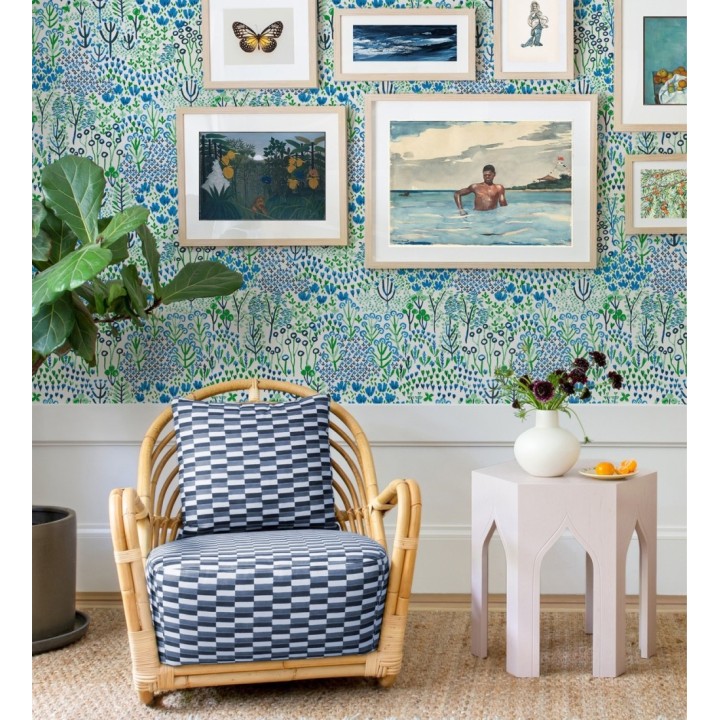 Papel pintado jardín botánico color azul - Amy Garden 682151