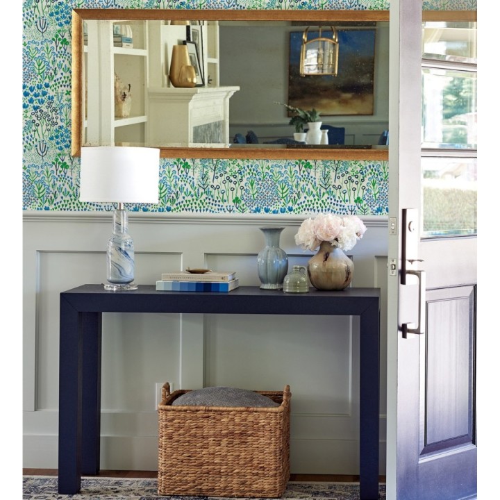 Papel pintado jardín botánico color azul - Amy Garden 682151