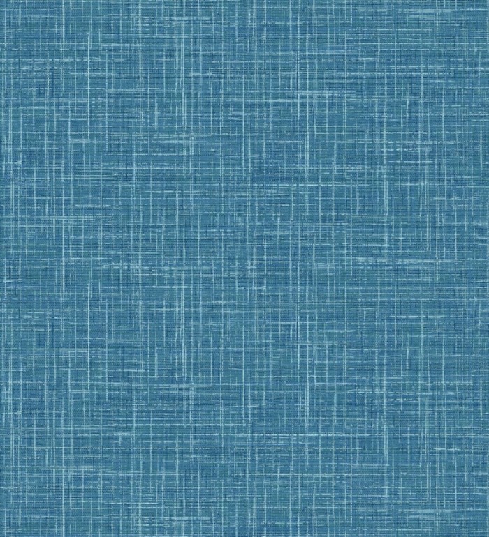 Papel pintado liso imitación lino color intenso azul - Airam Linen 682152