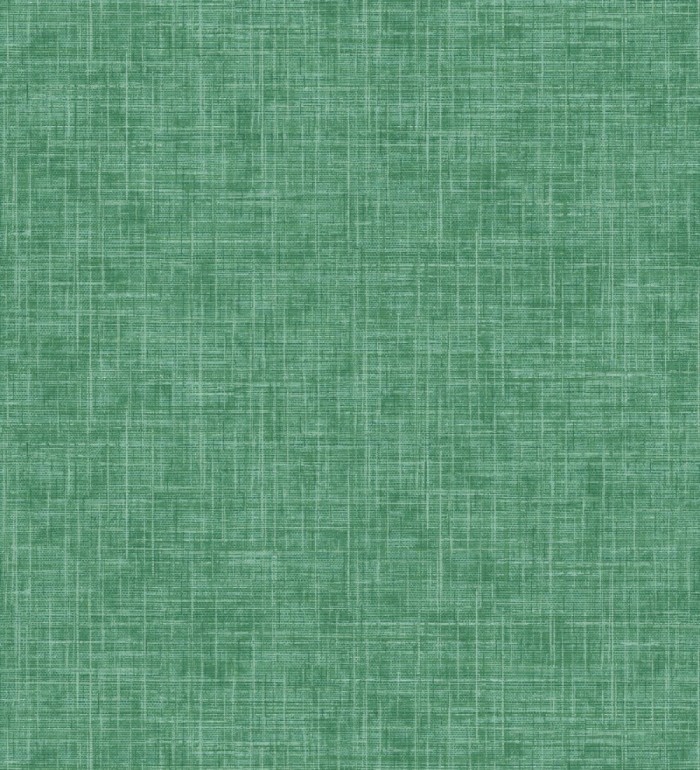 Papel pintado liso imitación lino color intenso verde - Airam Linen 682154