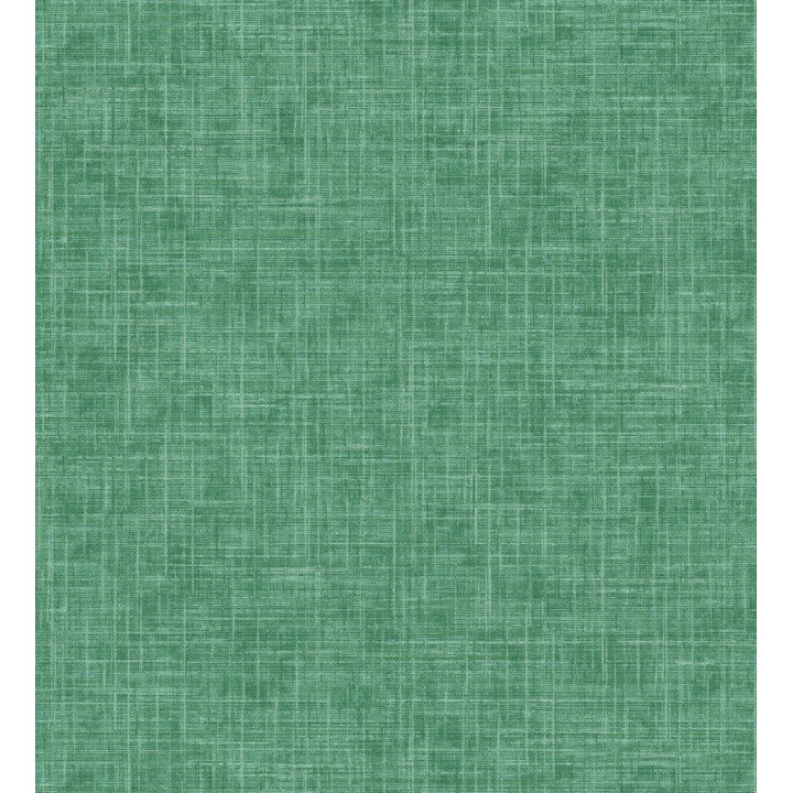 Papel pintado liso imitación lino color intenso verde - Airam Linen 682154