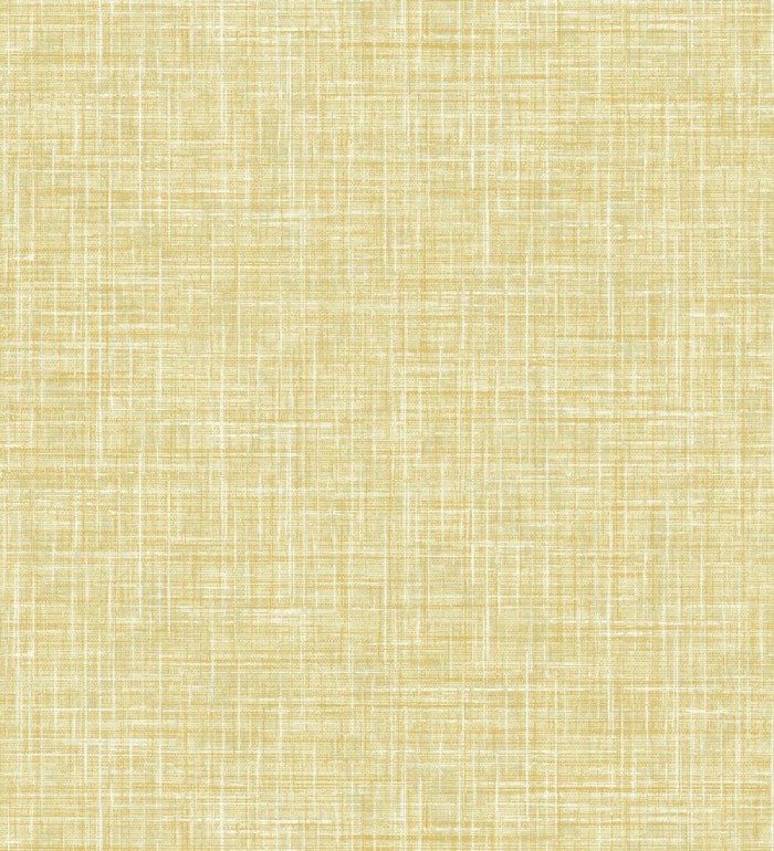 Papel pintado liso imitación lino color intenso amarillo mostaza - Airam Linen 682157