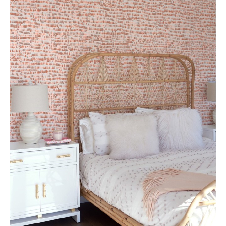 Papel pintado abstracto rojo coral estilo étnico - Happy April 682160