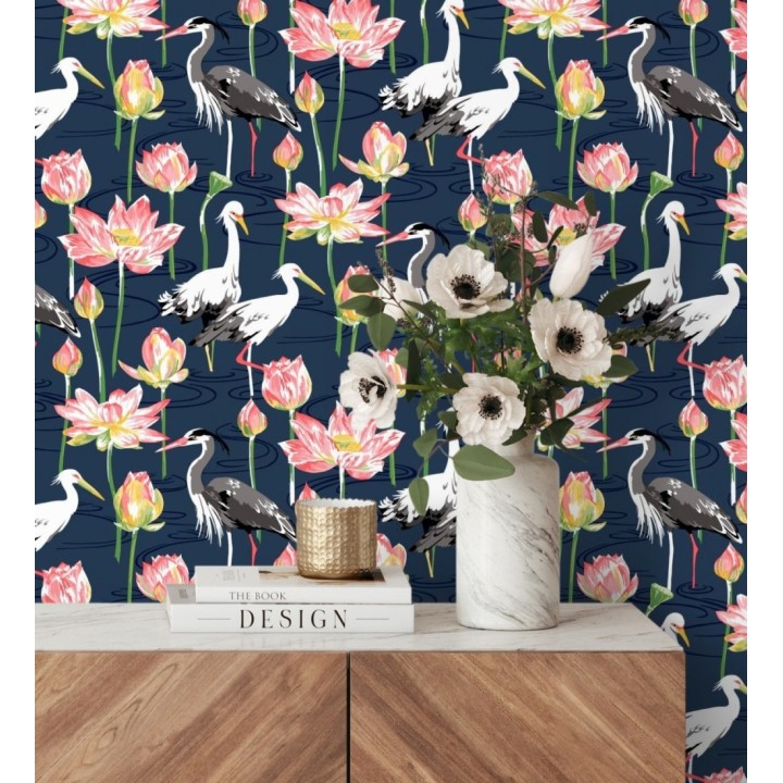 Papel pintado de pájaros y garzas reales en estanque japonés - Herons Royal 682162