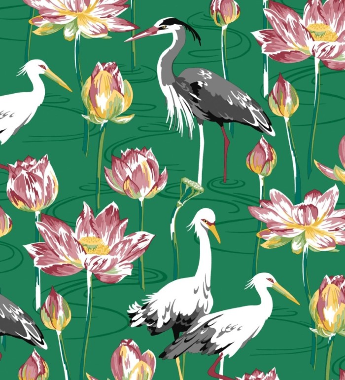 Papel pintado de pájaros y garzas reales en estanque japonés - Herons Royal 682163