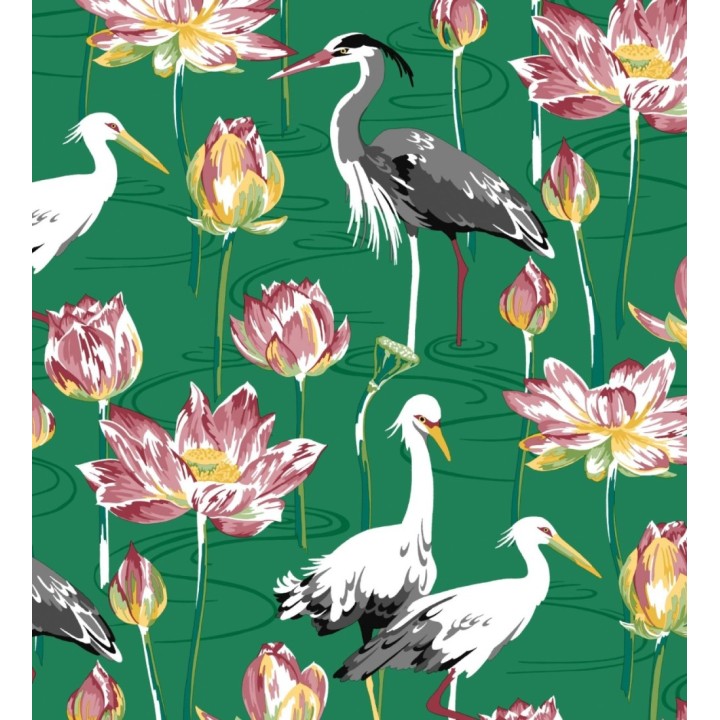 Papel pintado de pájaros y garzas reales en estanque japonés - Herons Royal 682163