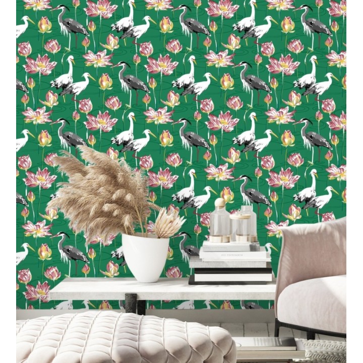 Papel pintado de pájaros y garzas reales en estanque japonés - Herons Royal 682163