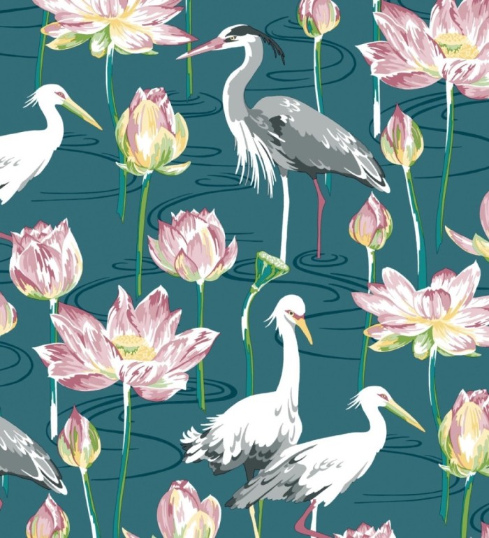 Papel pintado de pájaros y garzas reales en estanque japonés - Herons Royal 682164