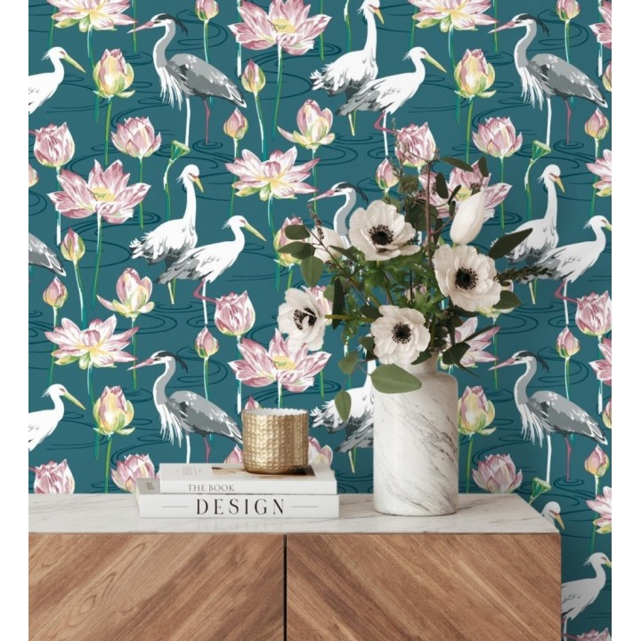 Papel pintado de pájaros y garzas reales en estanque japonés - Herons Royal 682164