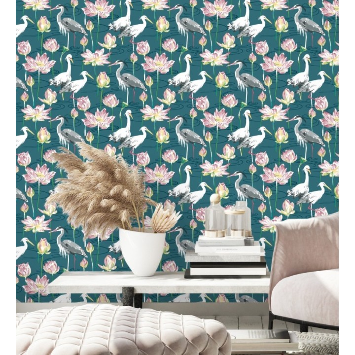 Papel pintado de pájaros y garzas reales en estanque japonés - Herons Royal 682164