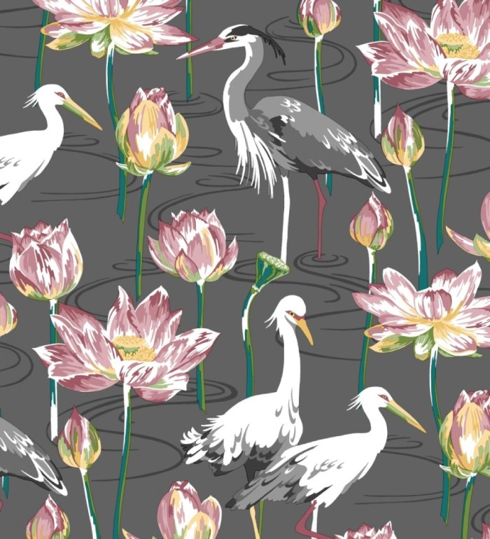 Papel pintado de pájaros y garzas reales en estanque japonés - Herons Royal 682165