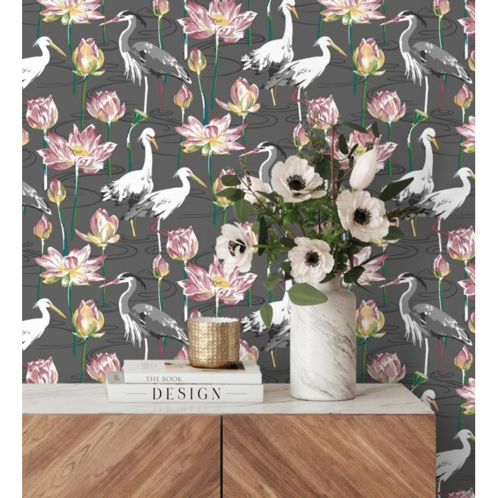 Papel pintado de pájaros y garzas reales en estanque japonés - Herons Royal 682165