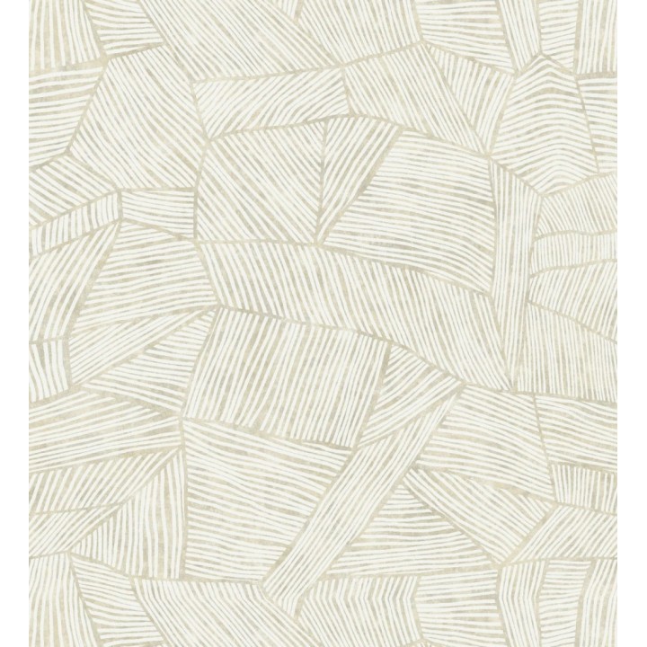 Papel pintado con diseño textil africano para paredes color beige - Catava 682282