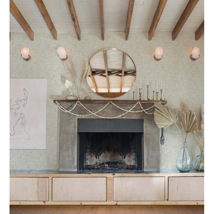 Papel pintado con diseño textil africano para paredes color beige - Catava 682282