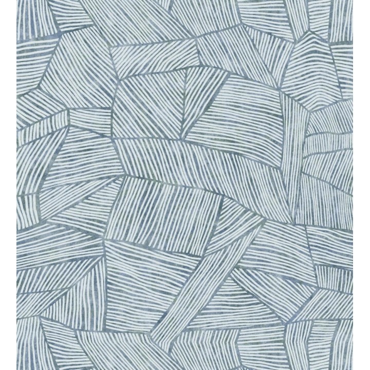 Papel pintado con diseño textil africano para paredes color azul - Catava 682283