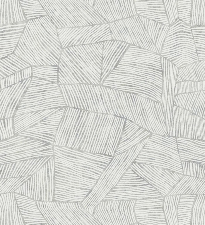 Papel pintado con diseño textil africano para paredes color gris - Catava 682284