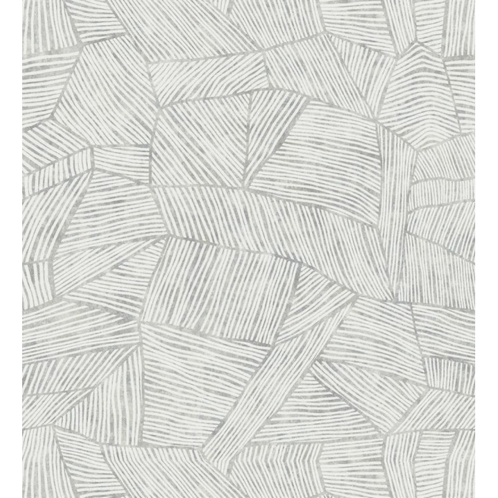 Papel pintado con diseño textil africano para paredes color gris - Catava 682284