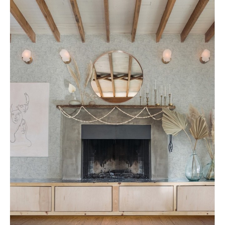 Papel pintado con diseño textil africano para paredes color gris - Catava 682284