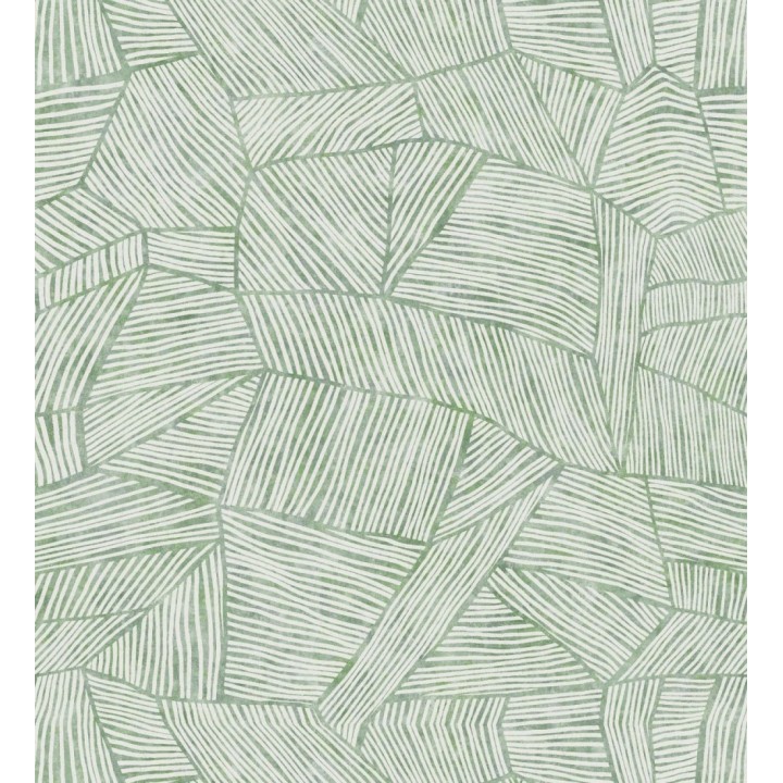 Papel pintado con diseño textil africano para paredes color verde - Catava 682285