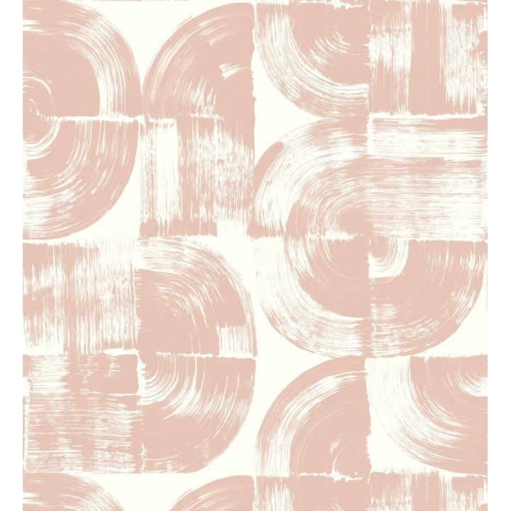 Papel pintado abstracto evocando discos de vinilo rosa pálido estilo retro moderno - Sipho 682287