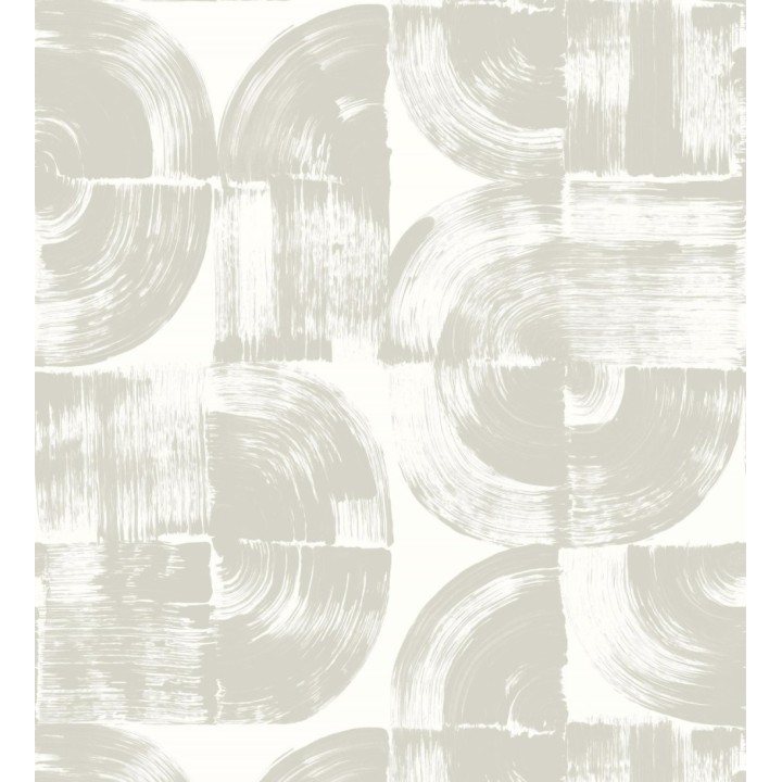 Papel pintado abstracto evocando discos de vinilo gris claro estilo retro moderno - Sipho 682288