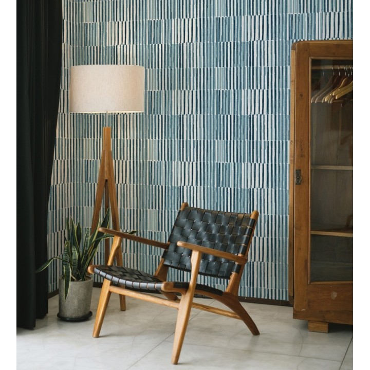 Papel pintado de líneas con colores difuminados azules - Zaji 682296