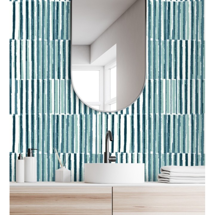 Papel pintado de líneas con colores difuminados azules - Zaji 682296