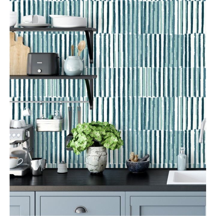 Papel pintado de líneas con colores difuminados azules - Zaji 682296