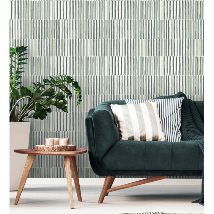 Papel pintado de líneas con colores difuminados verde - Zaji 682297